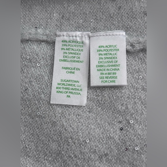 Lilly Pulitzer Tatum Sequin Open Front Cardigan SZ M Coconut Metallic - Picture 15 of 16